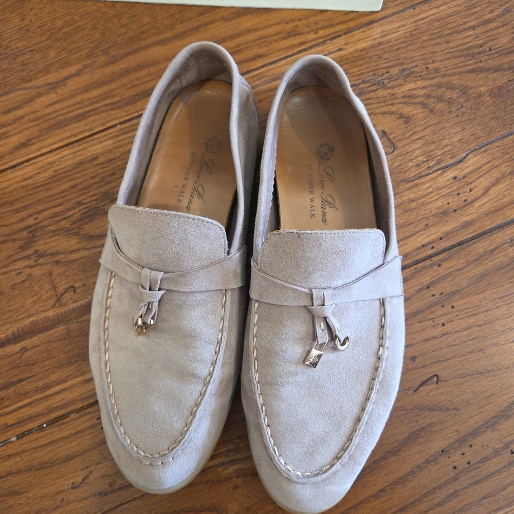 Loro Piana Women's Beige Summer Charms Walk Loafer Shoes Size EU 37/ US 6.5